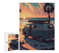 Jigsaw Puzzle 500 PCS Beach Van Sunset Jigsaws for Adults Toy Wall Decor Difficult Hard Unique Gifts for Birthday And Christmas 500 PCS