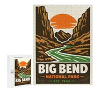 Jigsaw Puzzle 500 PCS Big Bend National Park Poster Jigsaws for Adults Puzzle Birthday Present Difficult And Challenge Challenging Game Gifts 500 PCS