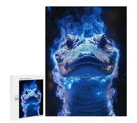 Jigsaw Puzzle 500 PCS Blue Alligator with Smoke Puzzles for Teenagerss Stress Reliever Educational Challenge Unique Birthday And Gifts 500 PCS