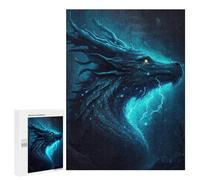 Jigsaw Puzzle 500 PCS Blue Dragon's Thunder Jigsaws for Adults Toy Wall Decor Difficult Hard Unique Gifts for Birthday And Christmas 500 PCS