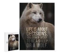 Jigsaw Puzzle 500 PCS Choose To Be Wolf Vs Sheep Puzzles for Teenagerss Stress Reliever Educational Challenge Unique Birthday And Gifts 500 PCS