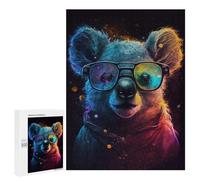 Jigsaw Puzzle 500 PCS Colorful Koala Sunglasses Art Puzzles for Teenagerss Stress Reliever Educational Challenge Unique Birthday And Gifts 500 PCS