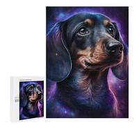 Jigsaw Puzzle 500 PCS Cosmic Dachshund Portrait-4 Jigsaws for Adults Puzzle Birthday Present Difficult And Challenge Challenging Game Gifts 500 PCS