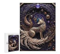 Jigsaw Puzzle 500 PCS Cosmic Golden Fox Art Deco Jigsaws for Adults Puzzle Birthday Present Difficult And Challenge Challenging Game Gifts 500 PCS