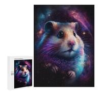 Jigsaw Puzzle 500 PCS Cosmic Hamster Art Print-2 Puzzles for Teenagerss Stress Reliever Educational Challenge Unique Birthday And Gifts 500 PCS