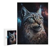 Jigsaw Puzzle 500 PCS Cosmic Lynx Portrait-12 Jigsaw Puzzles for Teenagerss Hand Speed Race Fun Activities at Home Challenging Game And Family Play 500 PCS