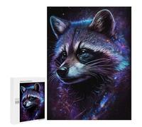 Jigsaw Puzzle 500 PCS Cosmic Raccoon Art Print-1 Jigsaw Puzzles for Teenagerss Hand Speed Race Fun Activities at Home Challenging Game And Family Play 500 PCS