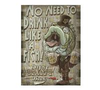 Jigsaw Puzzle 500 PCS Craft Beer Bass Fish Jigsaw for Adults Toy Wall Decor Staycation Kill Time Unique Birthday And Gifts 500 PCS