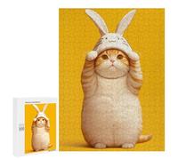 Jigsaw Puzzle 500 PCS Cute Tabby Easter Cat Adult Puzzles Toy Wall Decor Birthday Present Deal As Gifts for The Whole Family 500 PCS