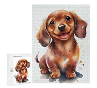 Jigsaw Puzzle 500 PCS Dachshund Watercolor Jigsaws for Adults Toy Wall Decor Pattern Assembly Deal As Gifts for The Whole Family 500 PCS