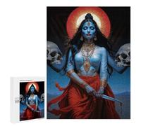 Jigsaw Puzzle 500 PCS Dark Divine Goddess Kali with Skulls And Knife Jigsaws for Adults Toy Wall Decor Pattern Assembly Deal As Gifts for The Whole Family 500 PCS