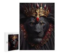 Jigsaw Puzzle 500 PCS Dark Regal Lion Portrait Jigsaws for Adults Toy Wall Decor Difficult Hard Unique Gifts for Birthday And Christmas 500 PCS