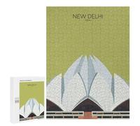 Jigsaw Puzzle 500 PCS Delhi Lotus Temple Snippet Jigsaws for Adults Toy Wall Decor Pattern Assembly Deal As Gifts for The Whole Family 500 PCS
