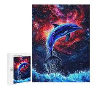 Jigsaw Puzzle 500 PCS Dolphin Leaping Ocean Waves Jigsaws for Adults Puzzle Birthday Present Difficult And Challenge Challenging Game Gifts 500 PCS