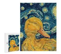 Jigsaw Puzzle 500 PCS Duckling in Starry Night Style Adult Puzzles Toy Wall Decor Birthday Present Deal As Gifts for The Whole Family 500 PCS