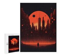 Jigsaw Puzzle 500 PCS Dystopian Cityscape -3 Jigsaws for Adults Anti-Stress Toys Staycation Kill Time Help The Brain Exercise 500 PCS