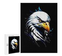 Jigsaw Puzzle 500 PCS Eagle Head Portrait on Black Background Jigsaws for Adults Toy Wall Decor Pattern Assembly Deal As Gifts for The Whole Family 500 PCS