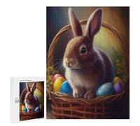 Jigsaw Puzzle 500 PCS Easter Basket with Bunny-1 Jigsaws for Adults Toy Wall Decor Difficult Hard Unique Gifts for Birthday And Christmas 500 PCS