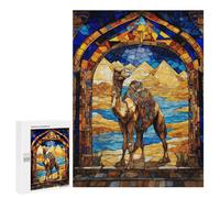 Jigsaw Puzzle 500 PCS Egyptian Pyramids Camel Jigsaws for Adults Toy Wall Decor Pattern Assembly Deal As Gifts for The Whole Family 500 PCS
