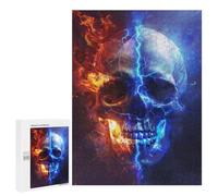 Jigsaw Puzzle 500 PCS Electric Fire Skull Artwork Adult Jigsaw Puzzles Enhance Memory Parent-child Interaction Brainteaser Family Games 500 PCS