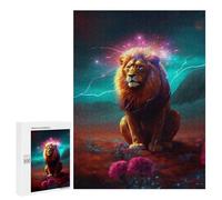 Jigsaw Puzzle 500 PCS Electric Lion in Fantasy Land Adult Puzzles Toy Wall Decor Birthday Present Deal As Gifts for The Whole Family 500 PCS