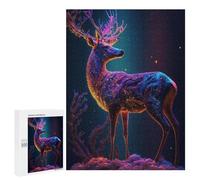Jigsaw Puzzle 500 PCS Enchanted Deer A Cosmic Vision Jigsaws for Adults Toy Wall Decor Difficult Hard Unique Gifts for Birthday And Christmas 500 PCS
