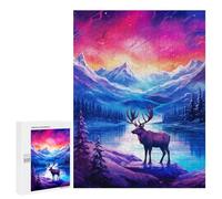 Jigsaw Puzzle 500 PCS Enchanted Winter Landscape with Elk Jigsaws for Adults Anti-Stress Toys Staycation Kill Time Help The Brain Exercise 500 PCS