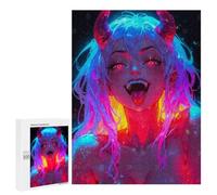 Jigsaw Puzzle 500 PCS Evil Anime Demon Girl Jigsaws for Adults Puzzle Birthday Present Difficult And Challenge Challenging Game Gifts 500 PCS