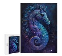 Jigsaw Puzzle 500 PCS Fantasy Cosmic Seahorse Art Print Jigsaws for Adults Puzzle Birthday Present Difficult And Challenge Challenging Game Gifts 500 PCS