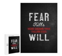 Jigsaw Puzzle 500 PCS Fear Kills Dreams Jigsaws for Adults Puzzle Birthday Present Difficult And Challenge Challenging Game Gifts 500 PCS