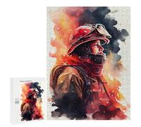Jigsaw Puzzle 500 PCS Firefighter Watercolors Jigsaws for Adults Toy Wall Decor Pattern Assembly Deal As Gifts for The Whole Family 500 PCS