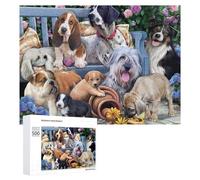 Jigsaw Puzzle 500 PCS for Adults Adorable Dogs in Garden Jigsaw Puzzle Family Game Difficult Hard Deal As Gifts for The Whole Family 500 PCS
