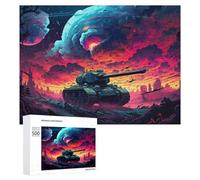 Jigsaw Puzzle 500 PCS for Adults Apocalyptic Tank Battle Scene Jigsaw Puzzle Anti-Stress Toys For Family Fun Stress Reduction Gifts 500 PCS