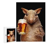 Jigsaw Puzzle 500 PCS for Adults Armadillo with Beer Jigsaw for Adults Toy Wall Decor Home Decoration for Birthday, Chrismas 500 PCS