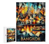 Jigsaw Puzzle 500 PCS for Adults Bangkok Cubist Reflections - Modern Geometric Cityscape Jigsaws for Adults DIY Toys But Fun And Humorous for Birthday, Chrismas 500 PCS