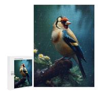 Jigsaw Puzzle 500 PCS for Adults Bird Goldfinch in Rain Jigsaw for Adults Hands-on Game Wall Decoration Help The Brain Exercise 500 PCS