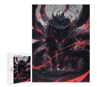 Jigsaw Puzzle 500 PCS for Adults Black Kitsune Power Jigsaw for Adults Hands-on Game Wall Decoration Help The Brain Exercise 500 PCS