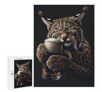 Jigsaw Puzzle 500 PCS for Adults Bobcat Beer Puzzles for Adults Relaxing Games Presents for Women for Birthday, Chrismas 500 PCS
