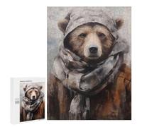 Jigsaw Puzzle 500 PCS for Adults Brown Bear Enduring Winter Adult Jigsaw Puzzle Relaxing Games Precision Cutting Deal As Gifts for The Whole Family 500 PCS