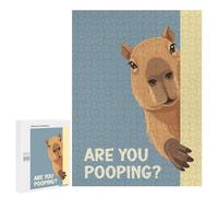 Jigsaw Puzzle 500 PCS for Adults Capybara Peeking Are You Pooping Puzzle for Adults Toy Wall Decor Perfect Decoration Stress Reduction Gifts 500 PCS