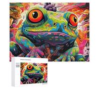 Jigsaw Puzzle 500 PCS for Adults Colorful Abstract Frog Artwork Jigsaw Puzzle Family Game Difficult Hard Deal As Gifts for The Whole Family 500 PCS