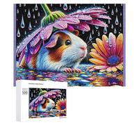 Jigsaw Puzzle 500 PCS for Adults Colorful Guinea Pig Garden Jigsaw Puzzle Family Game Difficult Hard Deal As Gifts for The Whole Family 500 PCS