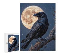 Jigsaw Puzzle 500 PCS for Adults Crow And Moon Adult Jigsaw Brain Teaser Game Birthday Present Help The Brain Exercise 500 PCS