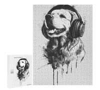 Jigsaw Puzzle 500 PCS for Adults Deejay Golden Retriever Puzzles for Adults Relaxing Games Presents for Women for Birthday, Chrismas 500 PCS