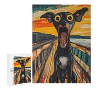 Jigsaw Puzzle 500 PCS for Adults Dog Scream Painting Adult Jigsaw Brain Teaser Game Birthday Present Help The Brain Exercise 500 PCS