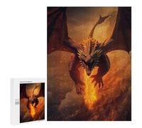 Jigsaw Puzzle 500 PCS for Adults Dragon Breath Fire Artwork -1 Jigsaw for Adults Toy Wall Decor Home Decoration for Birthday, Chrismas 500 PCS