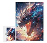 Jigsaw Puzzle 500 PCS for Adults Dragon's Fiery Roar Jigsaw for Adults Toy Wall Decor Home Decoration for Birthday, Chrismas 500 PCS