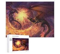 Jigsaw Puzzle 500 PCS for Adults Dragons in Fiery Battle Artwork Jigsaw Puzzle Family Game Difficult Hard Deal As Gifts for The Whole Family 500 PCS