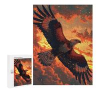 Jigsaw Puzzle 500 PCS for Adults Eagle Soaring Sunset Jigsaw for Adults Hands-on Game Wall Decoration Help The Brain Exercise 500 PCS
