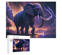 Jigsaw Puzzle 500 PCS for Adults Electric Elephant in Stormy Sky -1 Jigsaw Puzzle Family Game Difficult Hard Deal As Gifts for The Whole Family 500 PCS